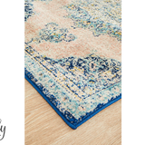 Avalee Blue Pink Medallion Vintage Washed Rugs