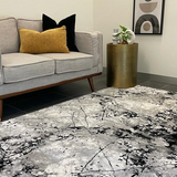 Ali Grey Black Abstract Rug