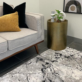 Ali Grey Black Abstract Rug