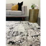 Ali Grey Black Abstract Rug