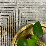 Ali Light Grey and Black Abstract Lines Rug