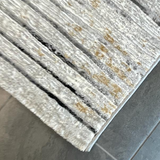 Ali Light Grey and Black Abstract Lines Rug