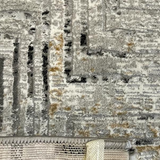 Ali Light Grey and Black Abstract Lines Rug
