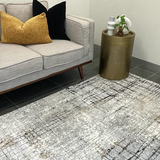 Ali Contemporary Grey Stripe Lines Rug
