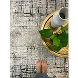 Ali Contemporary Grey Stripe Lines Rug