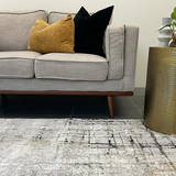 Ali Contemporary Grey Stripe Lines Rug
