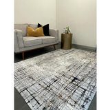 Ali Contemporary Grey Stripe Lines Rug