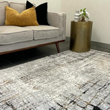 Ali Contemporary Grey Stripe Lines Rug