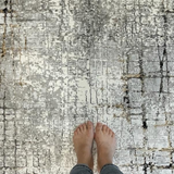 Ali Contemporary Grey Stripe Lines Rug