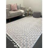 Alfie Light Grey Geometric Rug