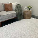Alfie Ivory Diamond Textured Rug