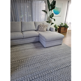 Cameron Silver Ethnic Tribal Pattern Rug