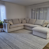 Cameron Silver Ethnic Tribal Pattern Rug