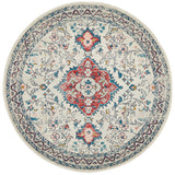 Avalee Blue Medallion Vintage Washed Round Rug