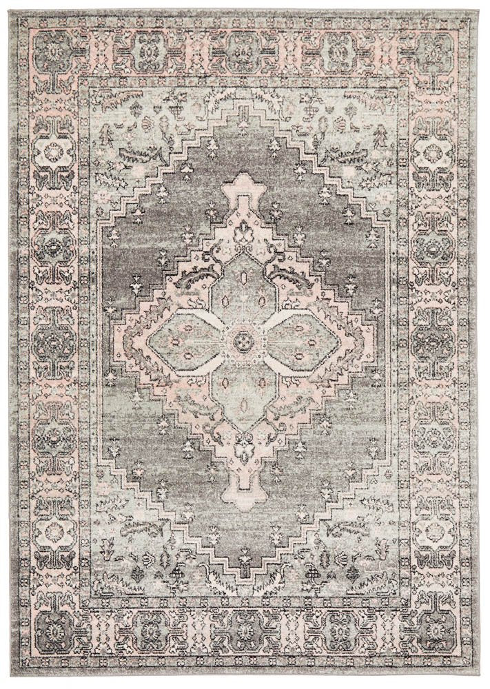 Avalee Grey Medallion Vintage Washed Rugs