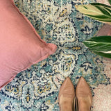 Avalee Blue Pink Medallion Vintage Washed Rugs