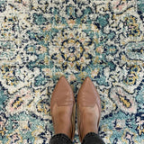 Avalee Blue Pink Medallion Vintage Washed Rugs