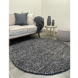 Avani Charcoal Loop Round Rug