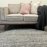 Avani Dark Grey Stone Loop Rug