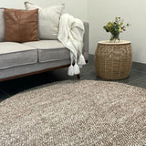 Avani Taupe Beige Loop Round Rug