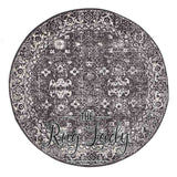 Awaken Charcoal Over Dyed Oriental Round Rug