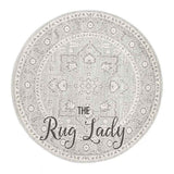 Awaken Silver Flower Medallion Transitional Round Rug