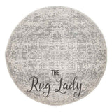 Awaken Silver Medallion Round Rug