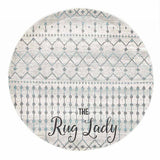 Awaken Blue Grey Tribal Round Rug