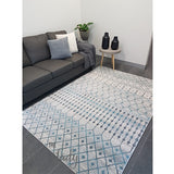 Awaken Blue Grey Tribal Rug