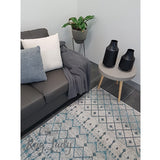 Awaken Blue Grey Tribal Rug