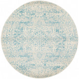 Awaken Blue Ivory Medallion Round Rug