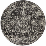 Awaken Charcoal Medallion Round Rug