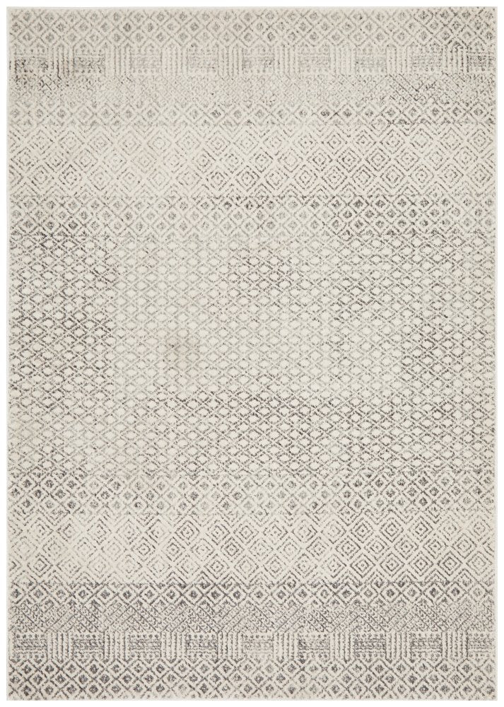 Awaken Grey Diamond Patterned Rug