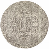 Awaken Grey Oriental Round Rug