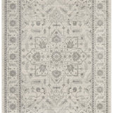 Awaken Ivory Grey Flower Medallion Transitional Rug