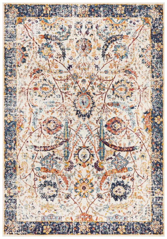 Awaken Ivory Orange Patterned Rug