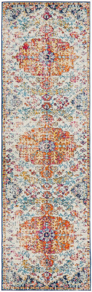 Awaken Orange Medallion Hallway Runner