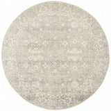 Awaken Silver Over Dyed Oriental Round Rug