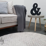 Awaken Grey Diamond Patterned Round Rug