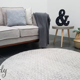 Awaken Grey Diamond Patterned Round Rug