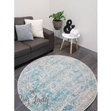 Awaken Blue Ivory Medallion Round Rug