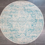 Awaken Blue Ivory Medallion Round Rug