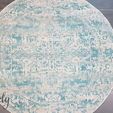 Awaken Blue Ivory Medallion Round Rug