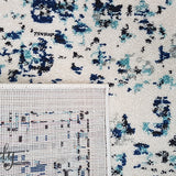Awaken Ivory Blue Black Oriental Rug