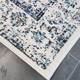 Awaken Ivory Blue Black Oriental Rug