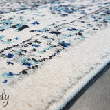 Awaken Ivory Blue Black Oriental Rug