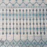 Awaken Blue Grey Tribal Rug