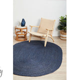 Bindi Navy Hand Braided Jute Rug