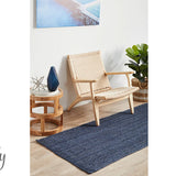 Bindi Navy Hand Braided Jute Hallway Runner Rug