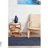Bindi Navy Hand Braided Jute Hallway Runner Rug